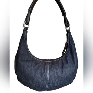 Old Navy Dark Blue Denim Hobo Cresent Shoulder Bag